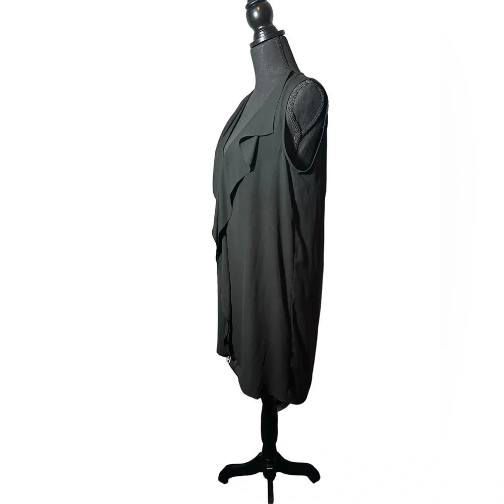 BCBG Jena Black Sleeveless Ruffle Front Open Back Cocktail Party Dress Sz M - Picture 6 of 9